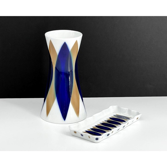 Sargadelos from Spain Modern Vase and Tray Set - Picture 5 of 10